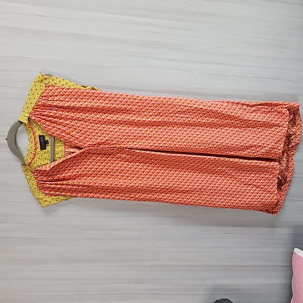Hale Bob Silk Tunic Dress Orange Yellow Size Small